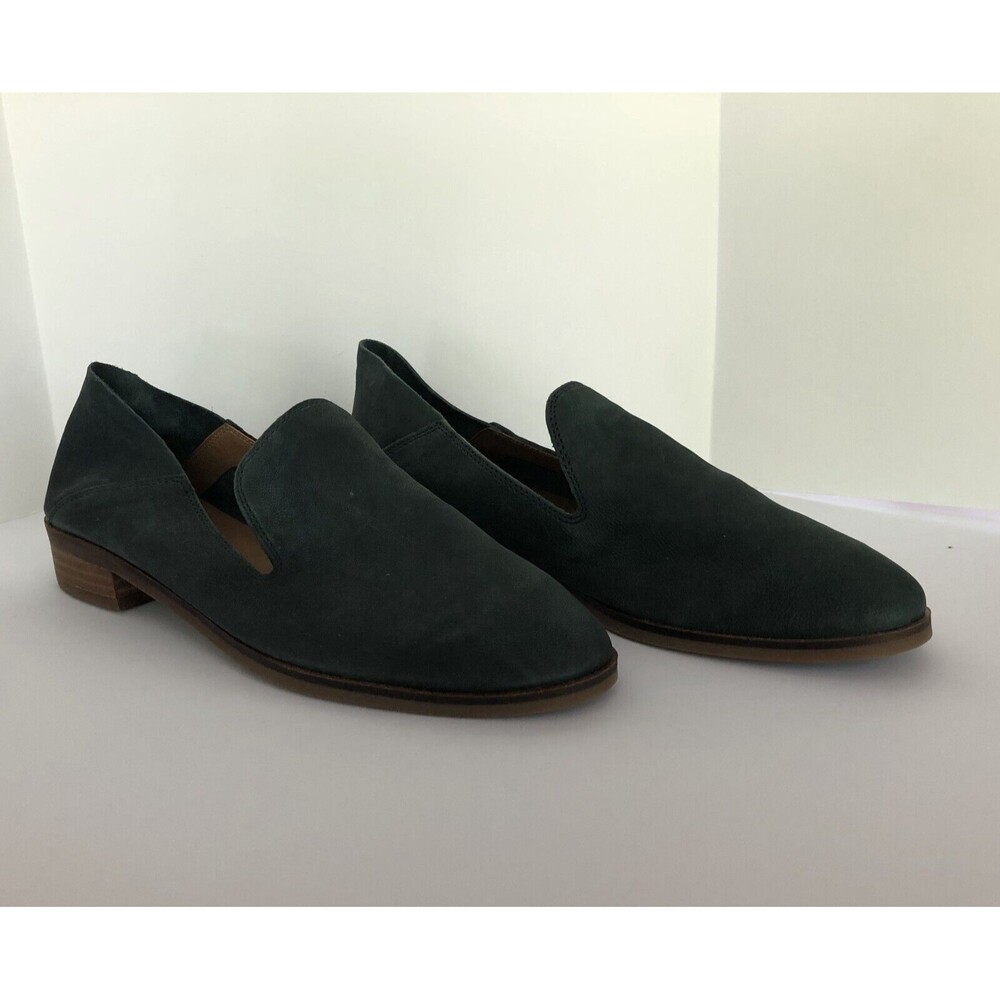 NWOT Lucky Brand Womens 9.5 M Cahill Leather Slip On Loafers Shoes Block Heel